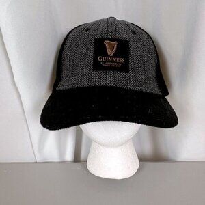 GUINNESS MENS BASEBALL HAT BLACK AND GRAY ONE SIZE ADJUSTABLE